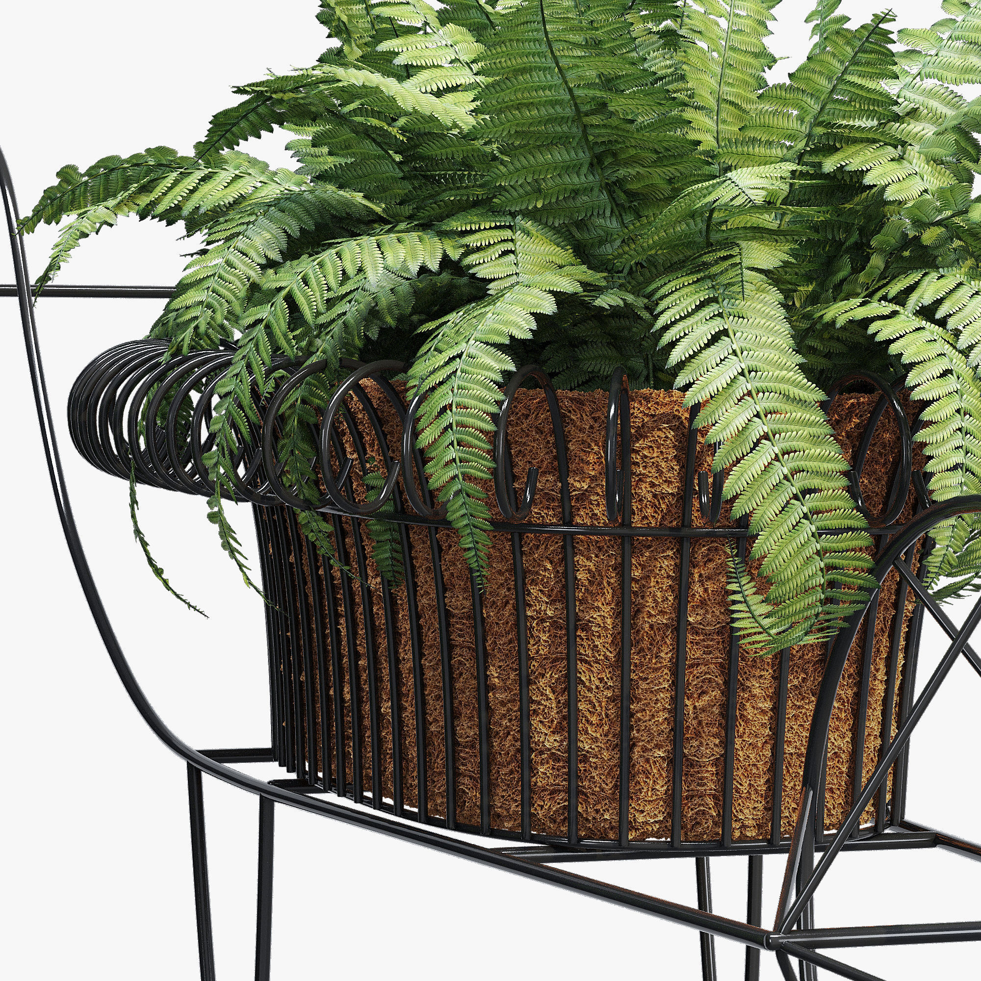 Wheelbarrow two planters 3D model_6