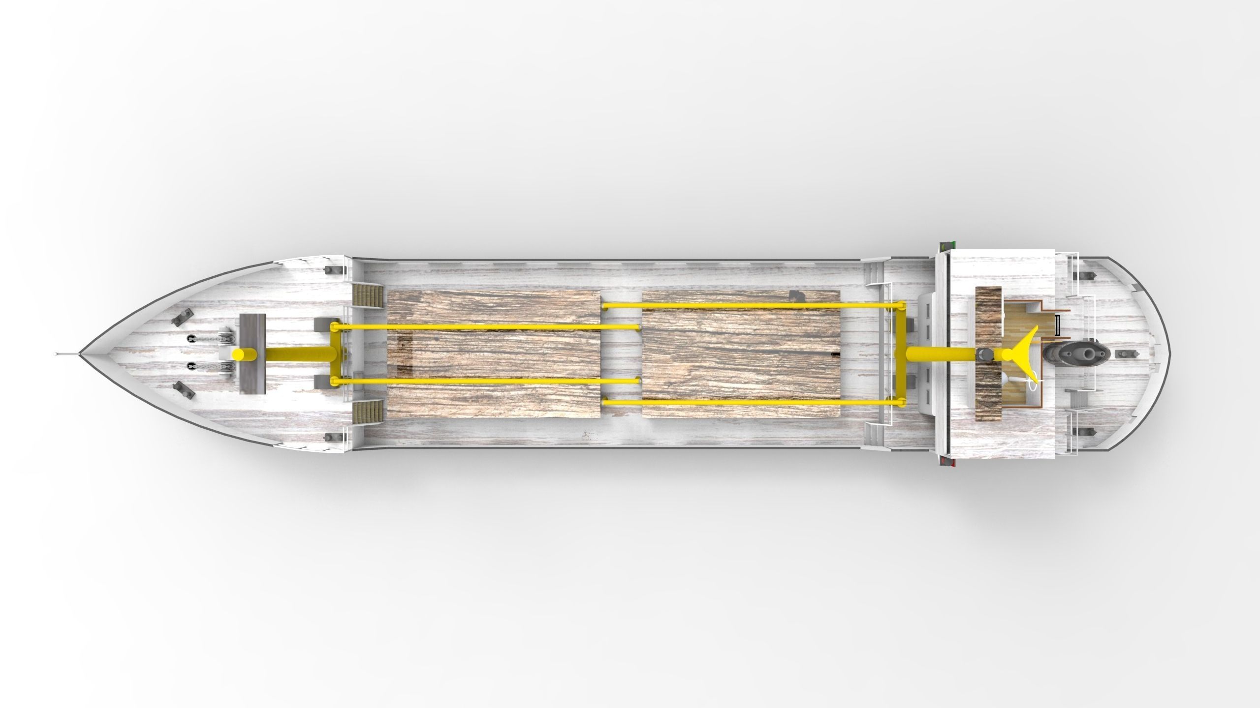 Cargo Ship Historical Low-poly 3D model_5