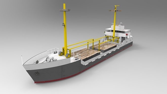Cargo Ship Historical Low-poly 3D model