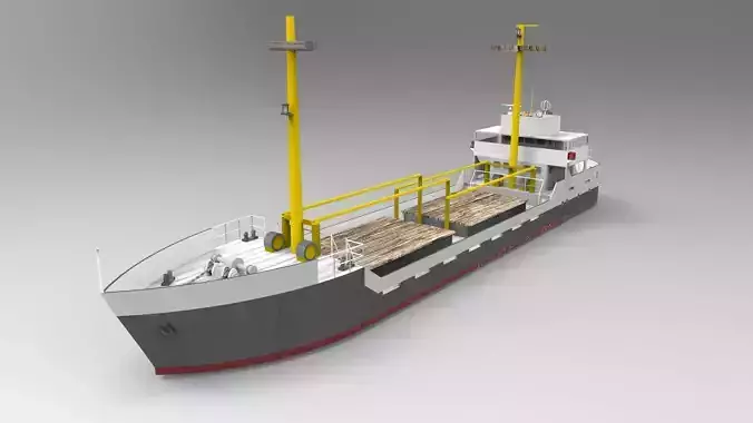 Cargo Ship Historical Low-poly 3D model