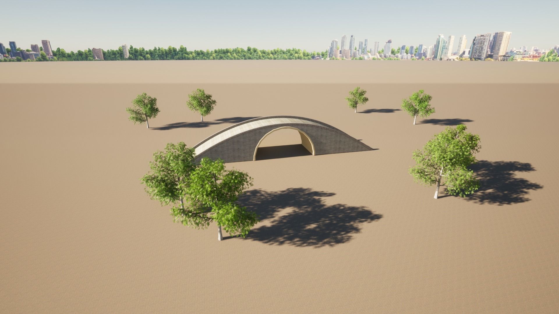 Bridge with Marble Bricks and Rock 3D model_21