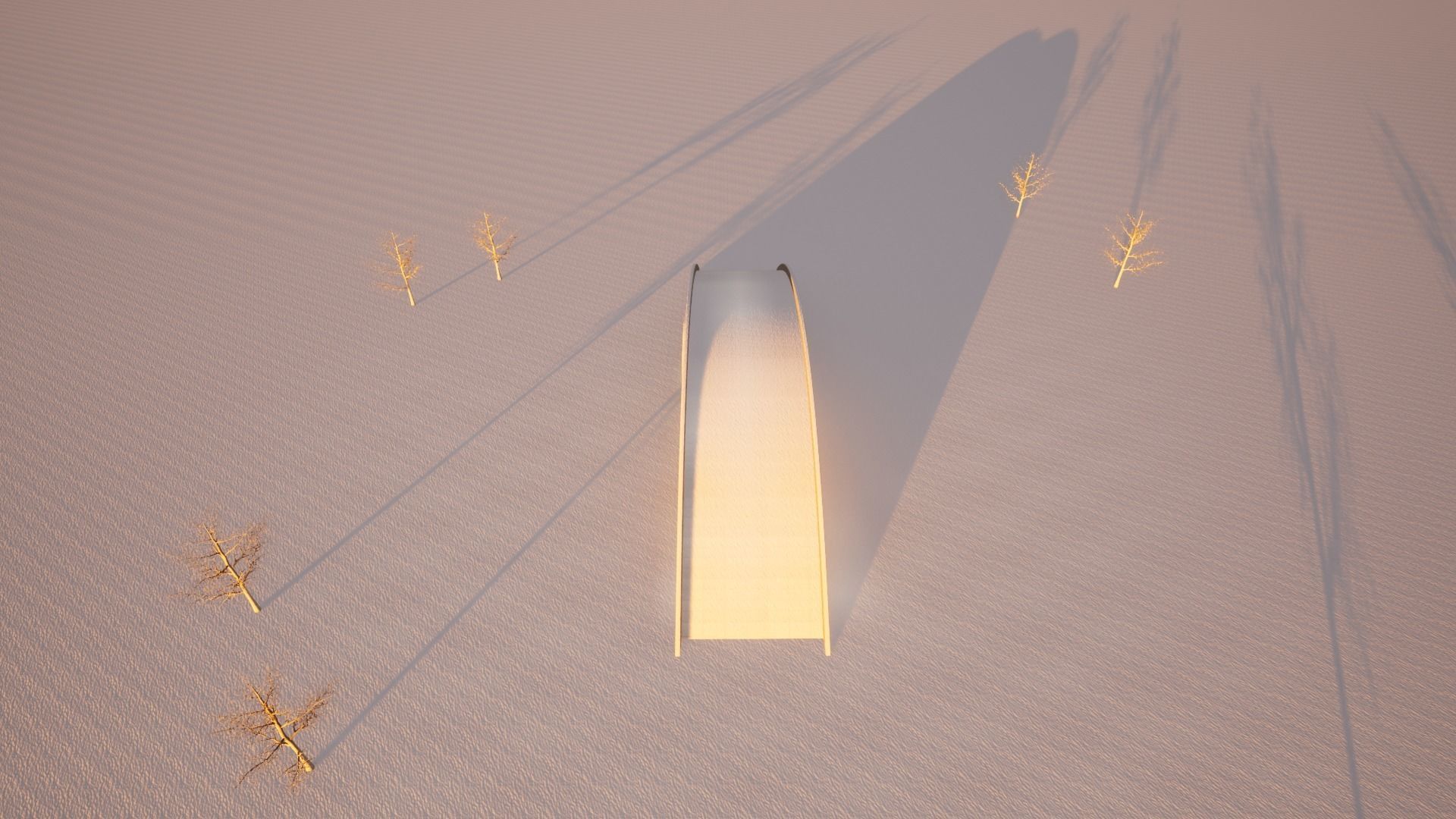 Bridge with Marble Bricks and Rock 3D model_14