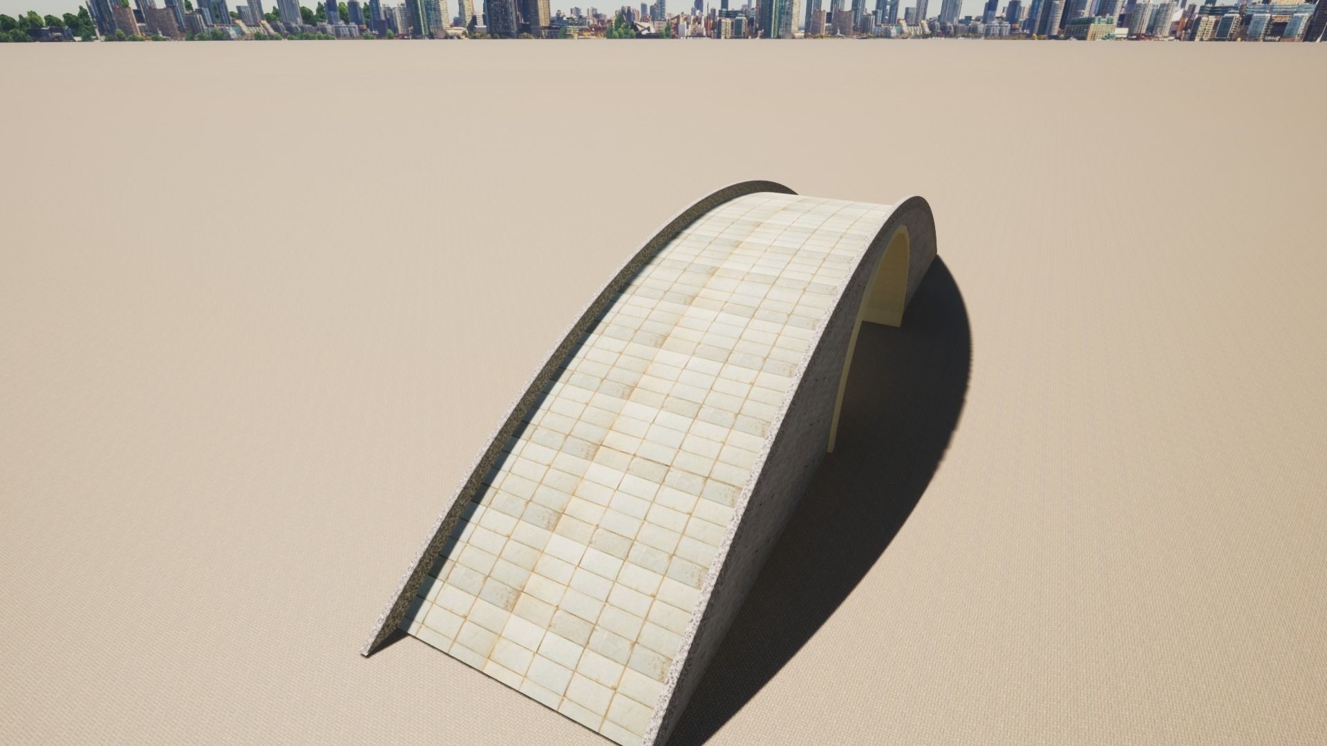 Bridge with Marble Bricks and Rock 3D model_9