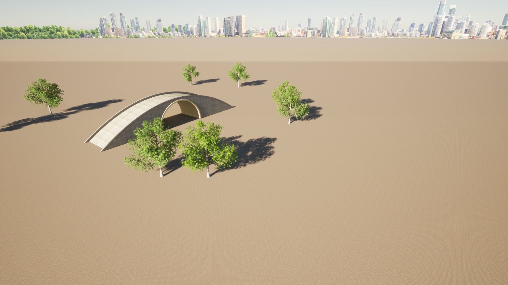 Bridge with Marble Bricks and Rock 3D model_25