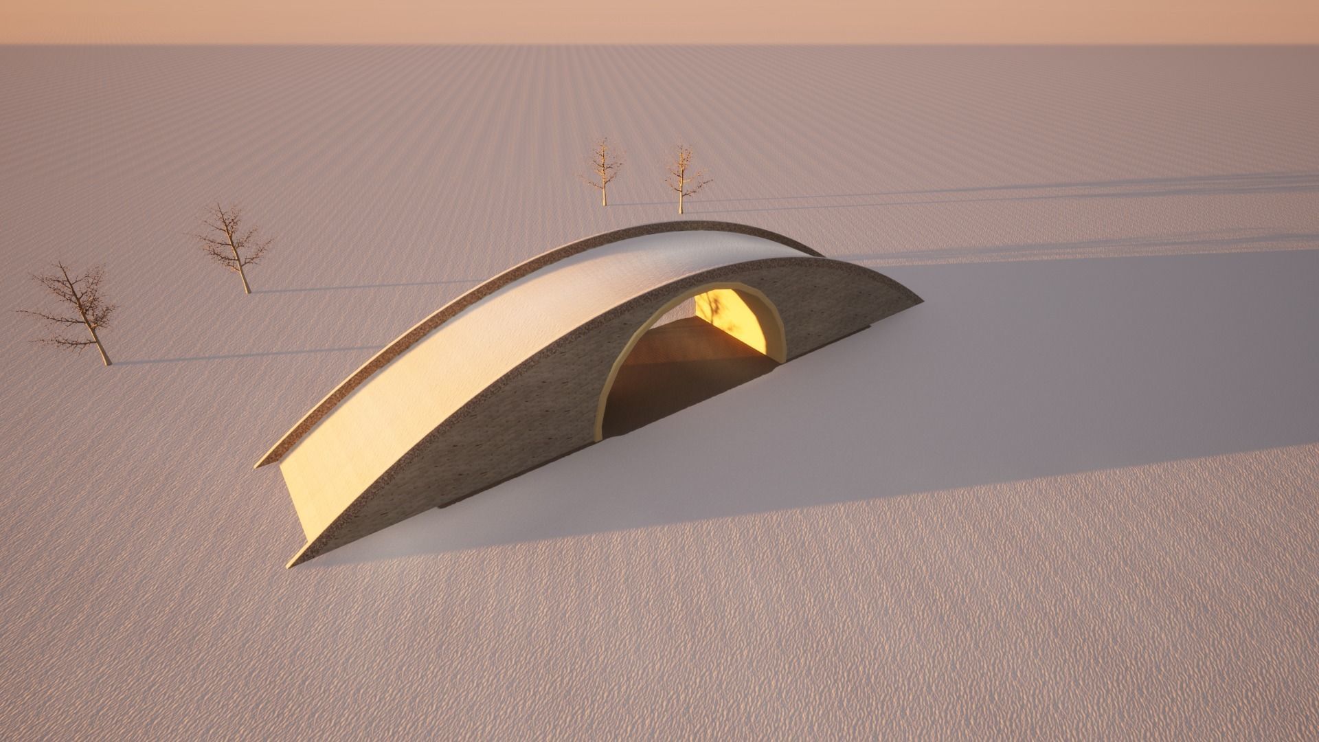 Bridge with Marble Bricks and Rock 3D model_15