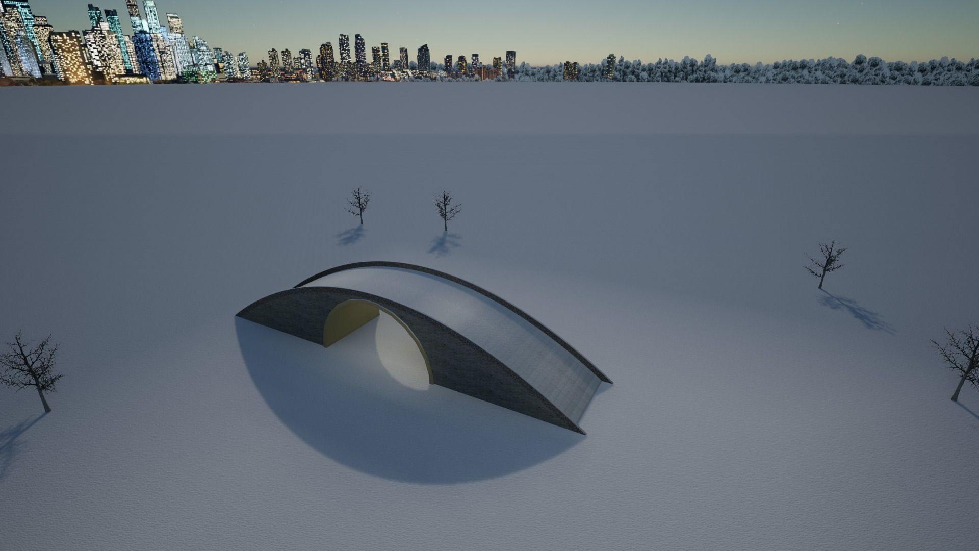 Bridge with Marble Bricks and Rock 3D model_20