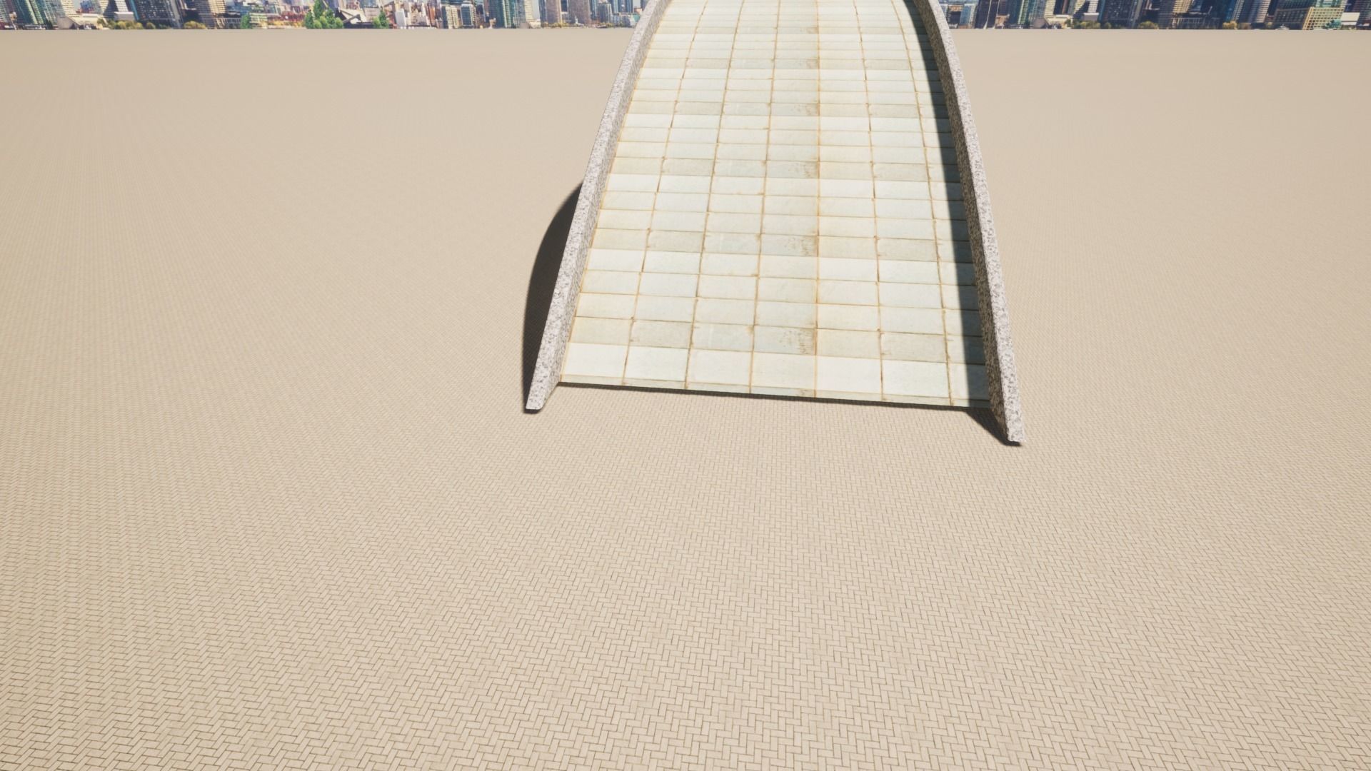 Bridge with Marble Bricks and Rock 3D model_5