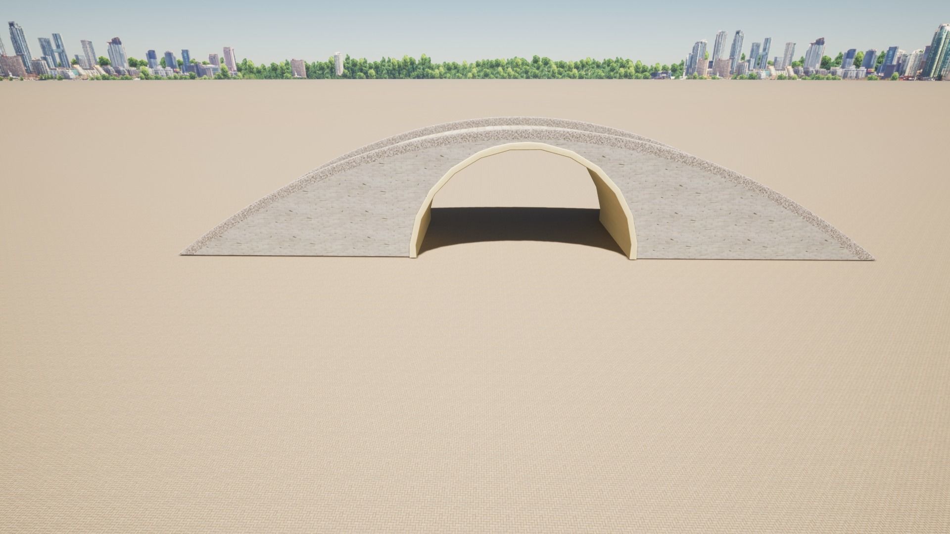 Bridge with Marble Bricks and Rock 3D model_4