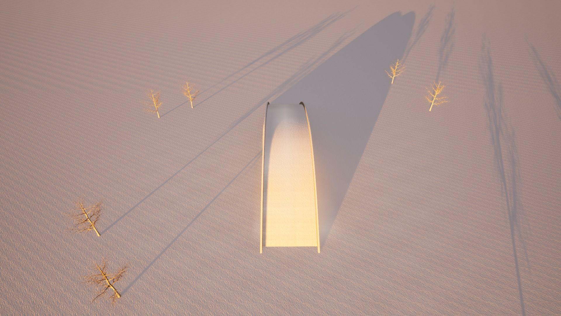 Bridge with Marble Bricks and Rock 3D model_16