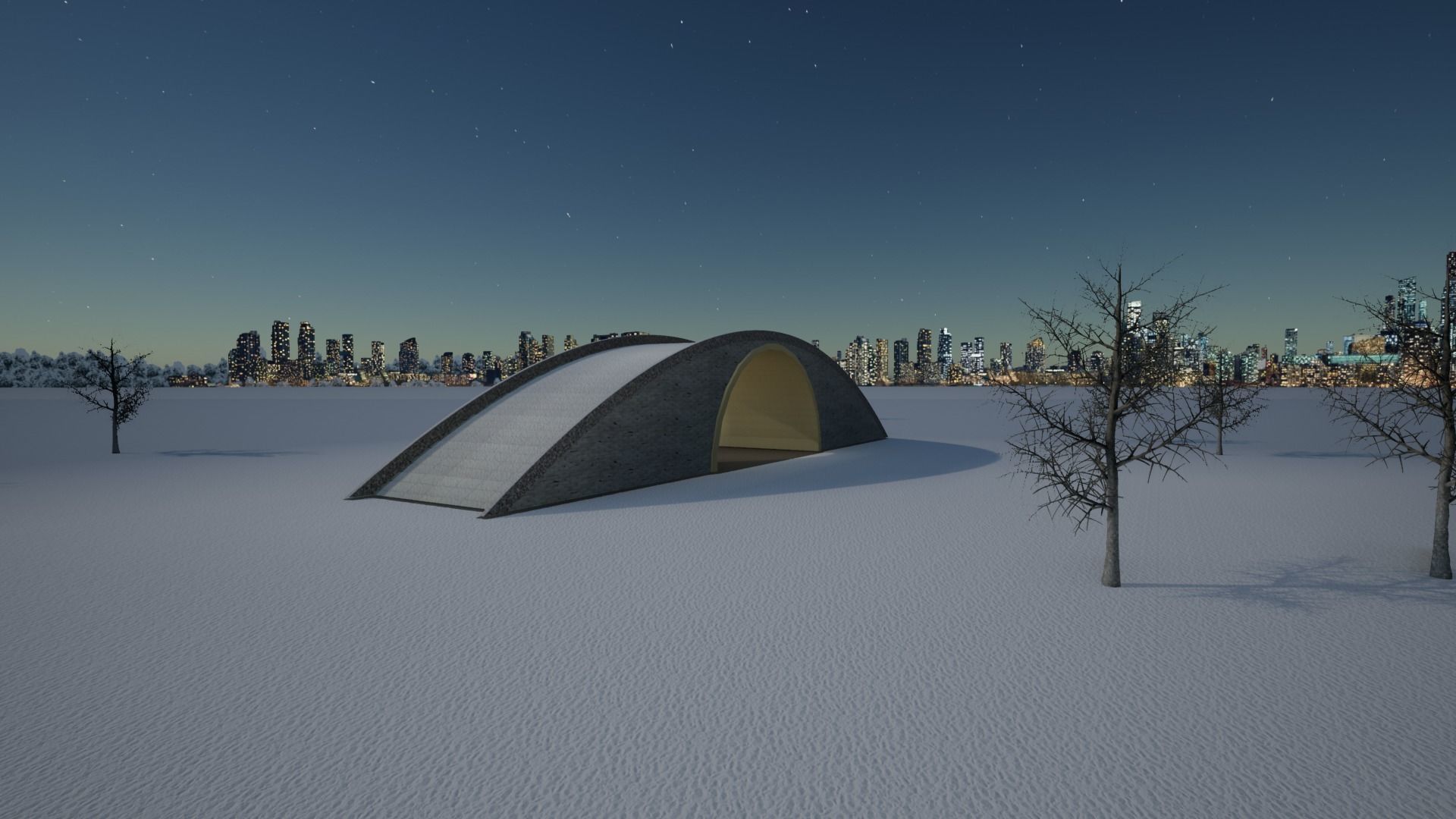 Bridge with Marble Bricks and Rock 3D model_23