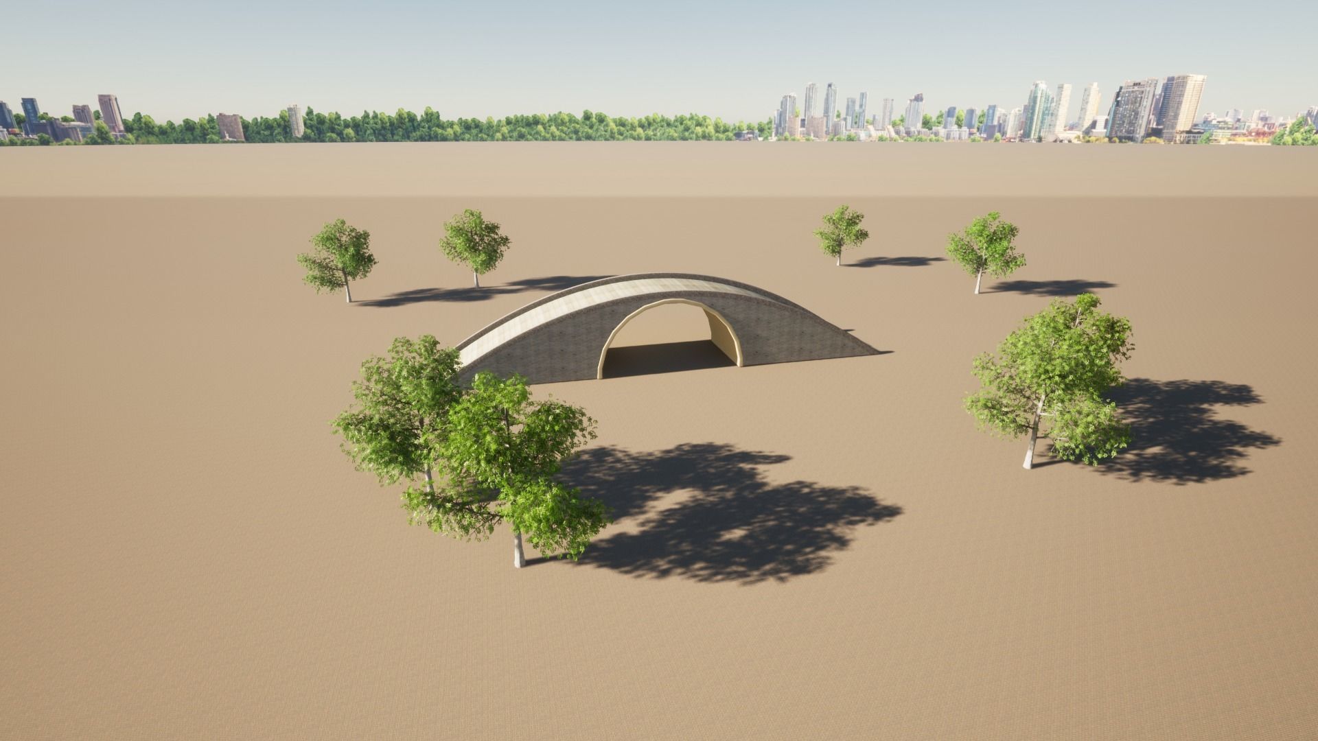 Bridge with Marble Bricks and Rock 3D model_17