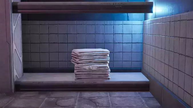 Cyberpunk Laundry Piles Game-Ready