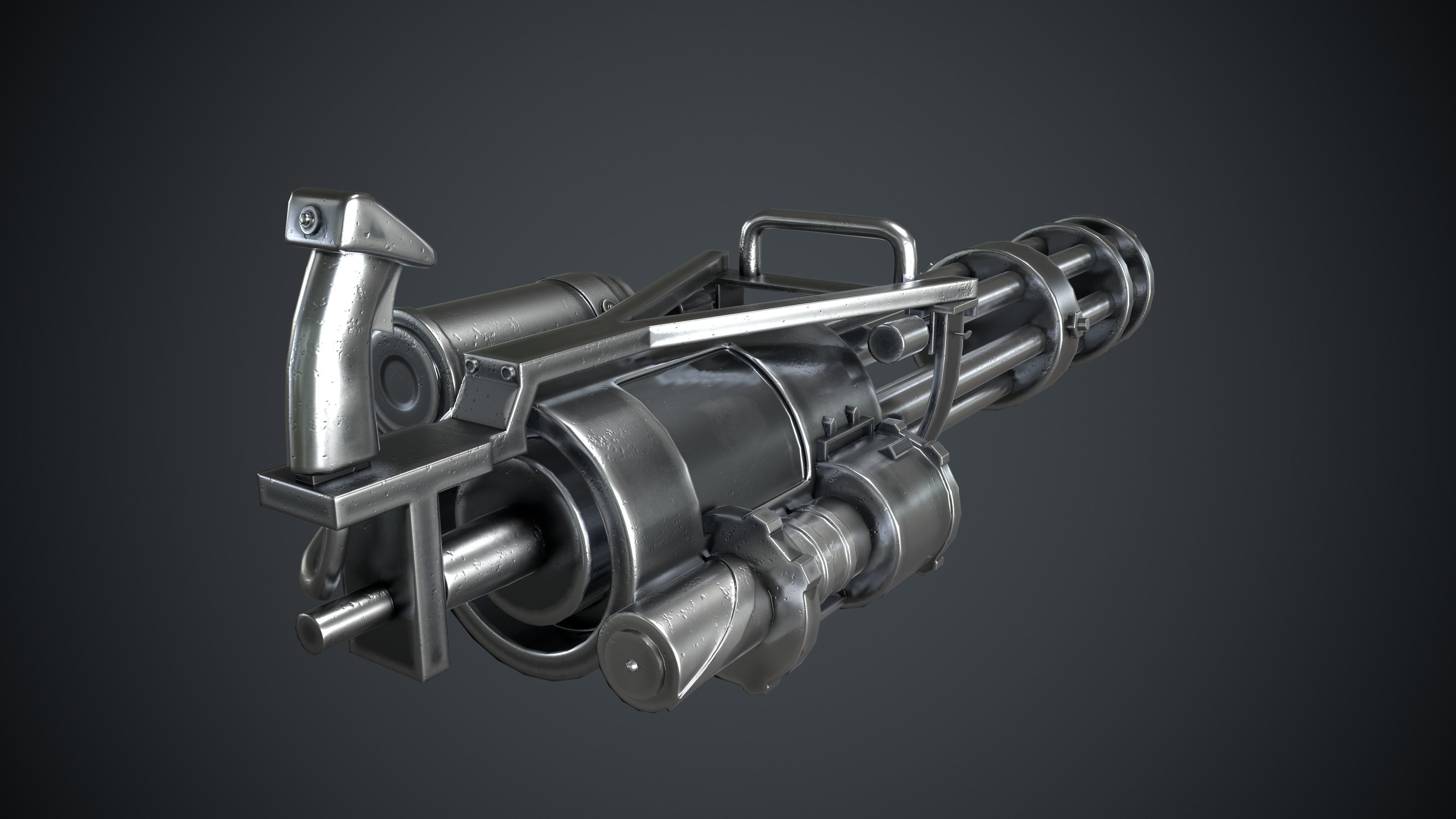 M134 Minigun Low-poly 3D model_2