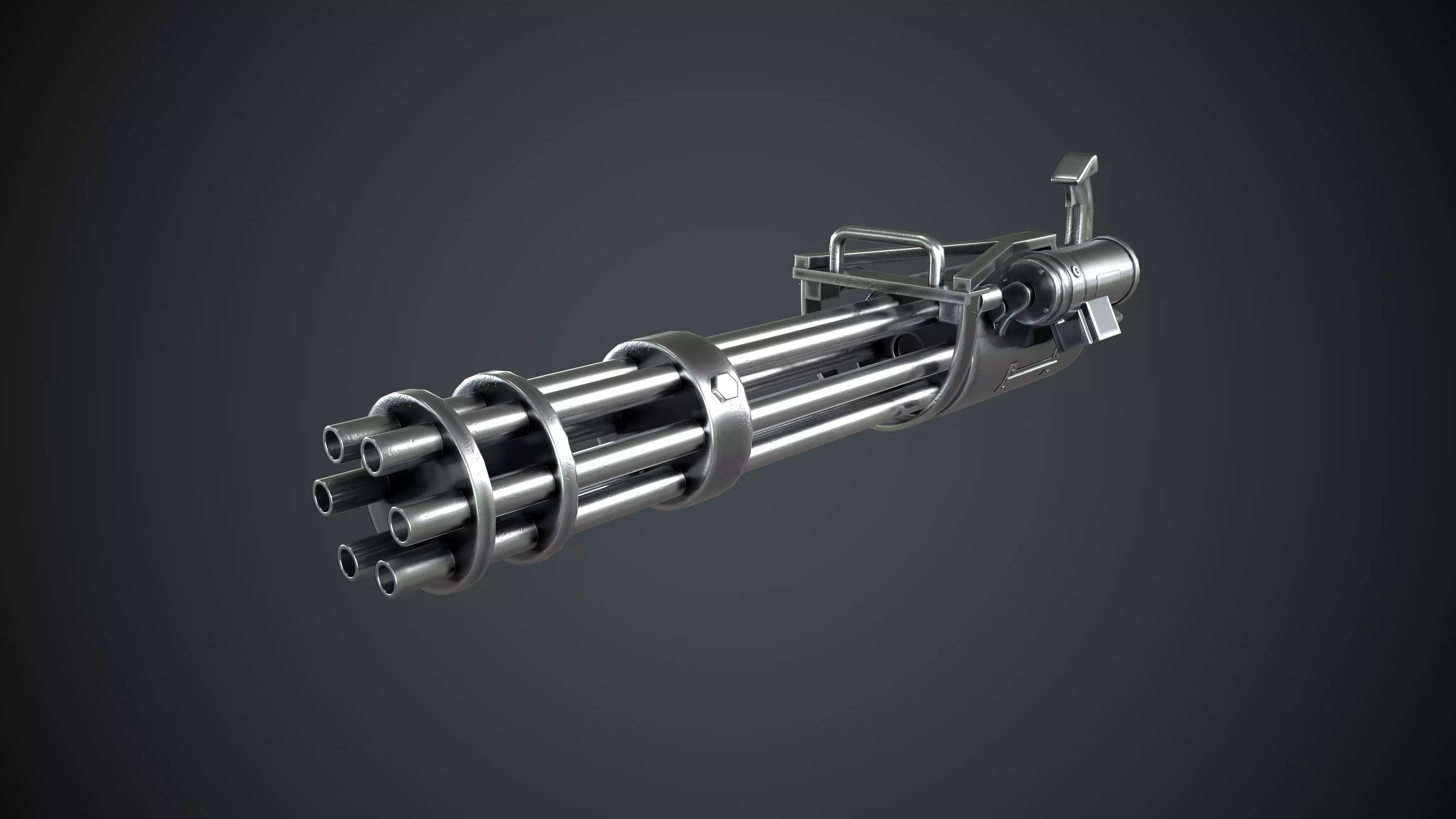 M134 Minigun Low-poly 3D model_0