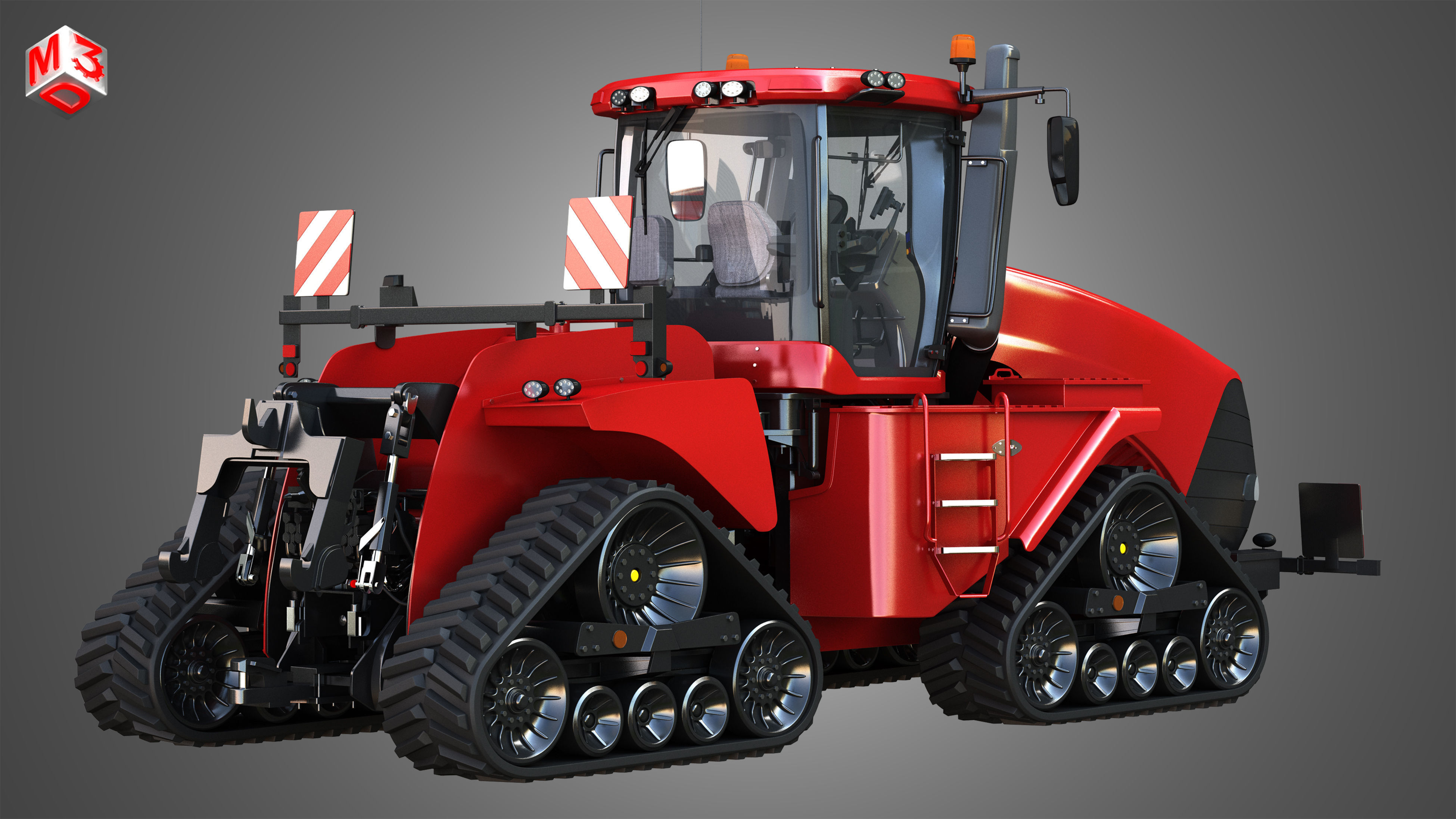 Quadtrac 470 Articulated Tractor -  With Rubber Tracks System 3D model_1