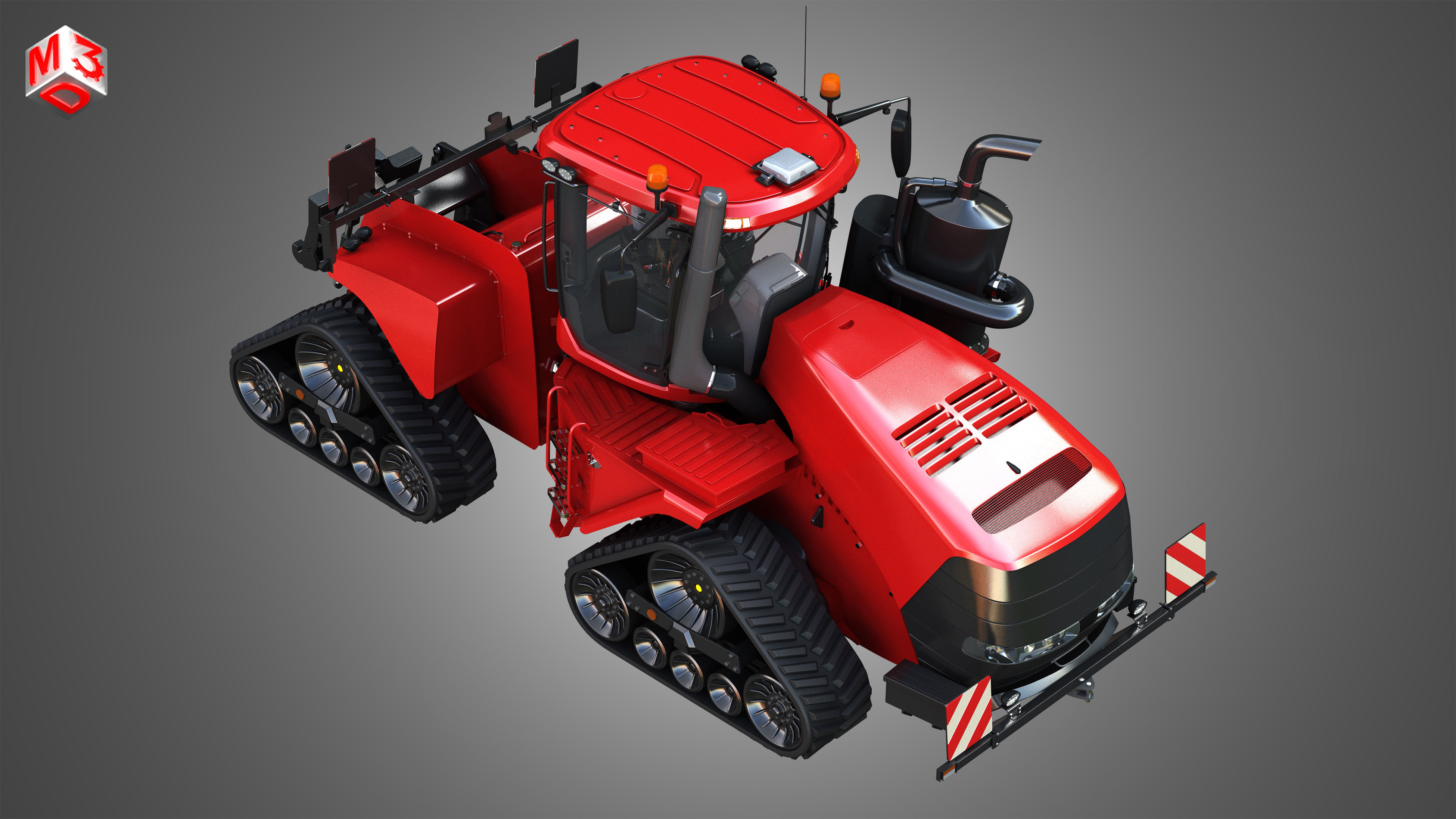 Quadtrac 470 Articulated Tractor -  With Rubber Tracks System 3D model_10