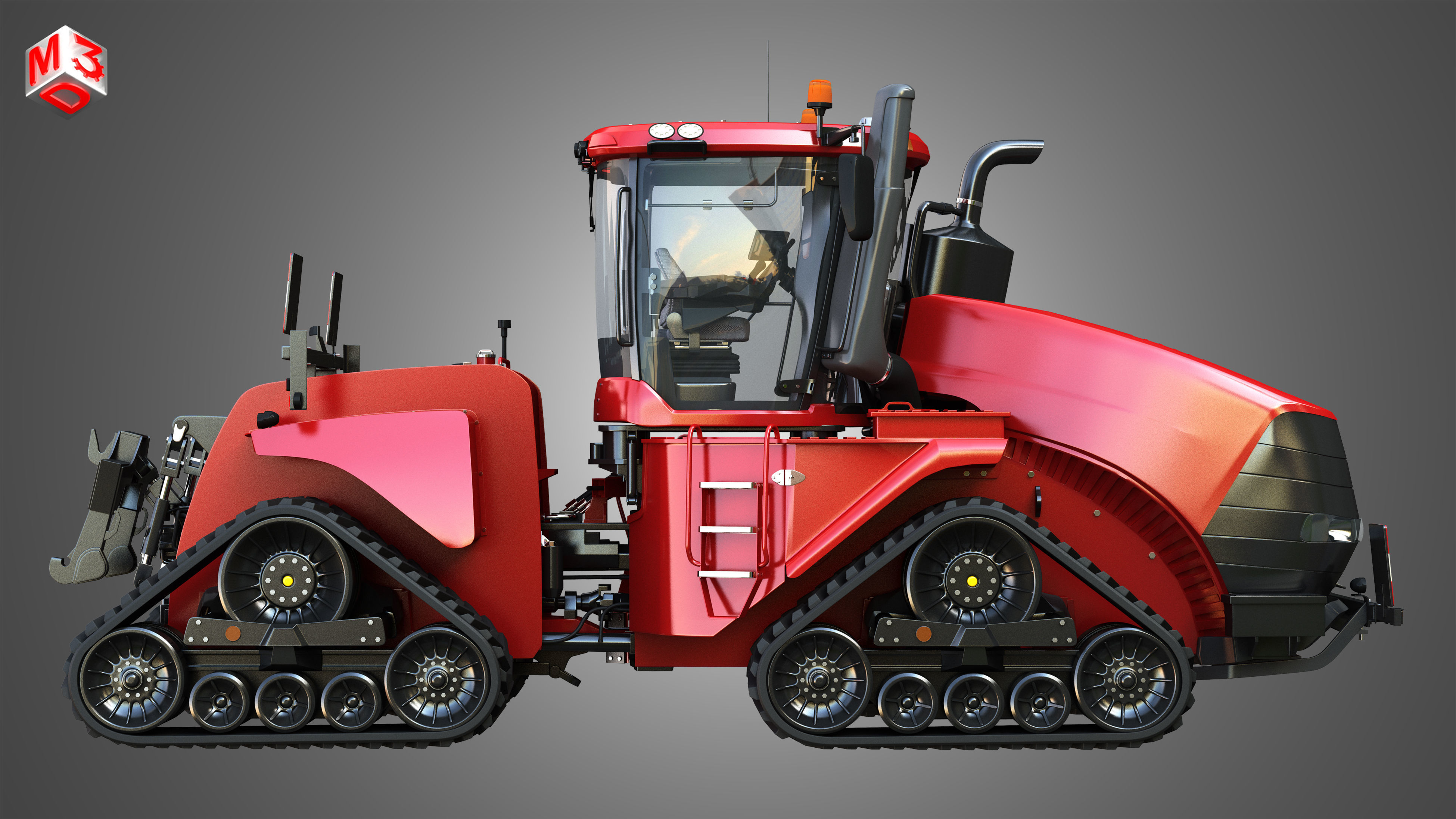Quadtrac 470 Articulated Tractor -  With Rubber Tracks System 3D model_5