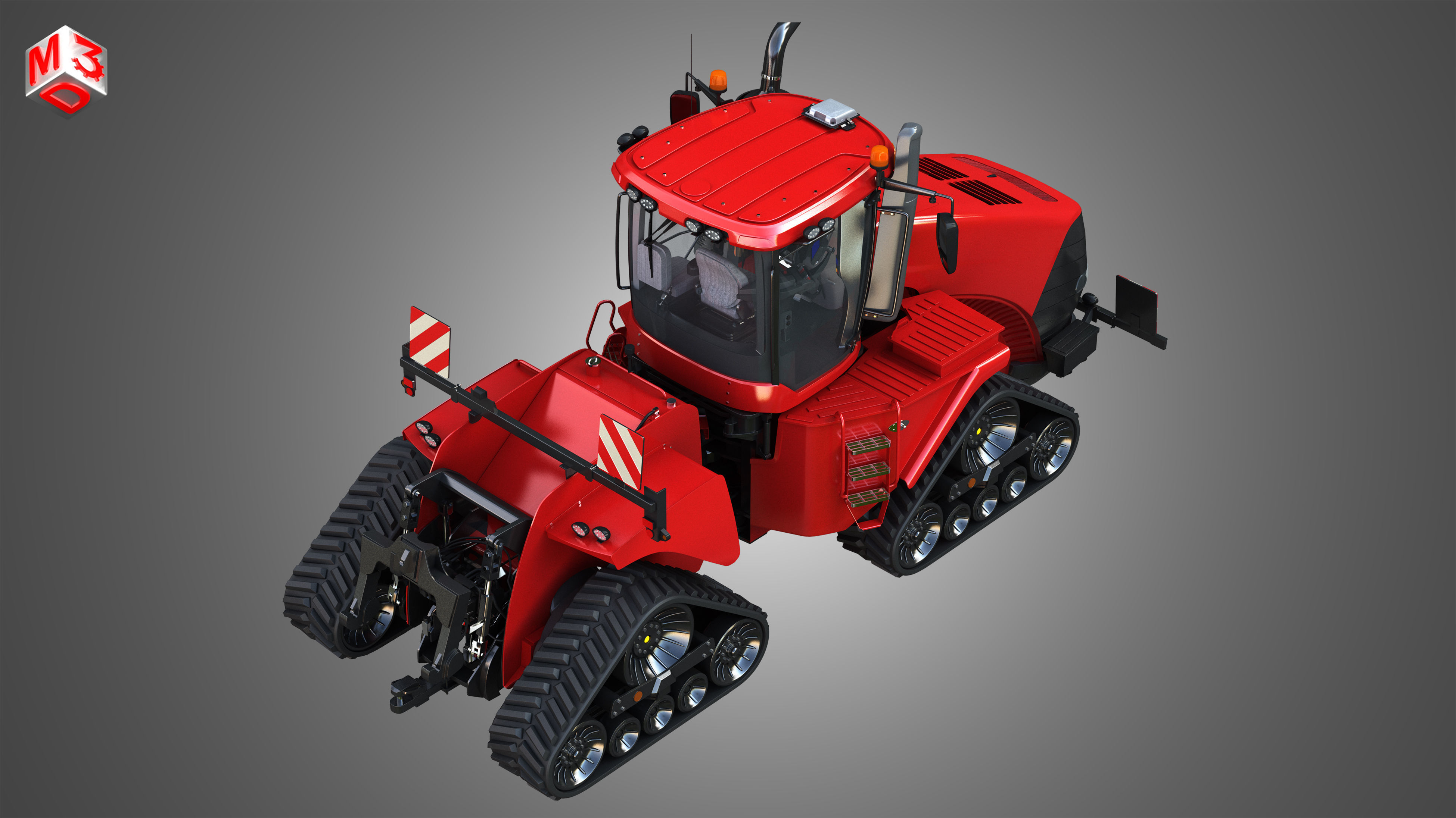 Quadtrac 470 Articulated Tractor -  With Rubber Tracks System 3D model_9