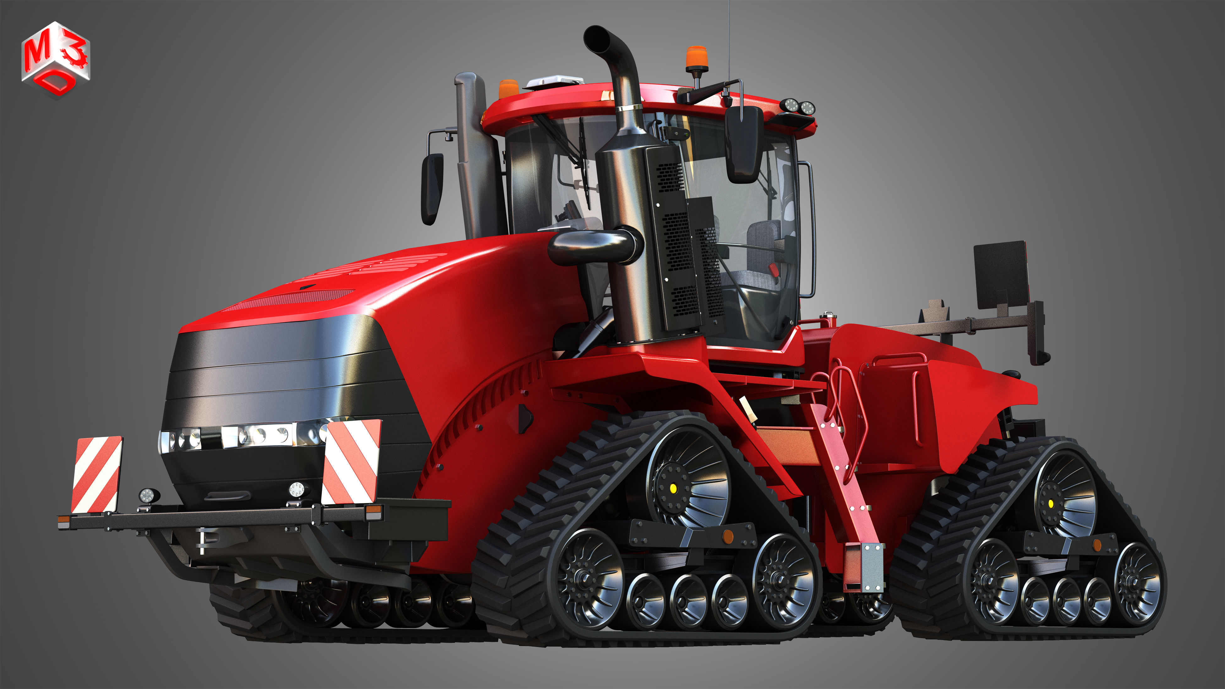 Quadtrac 470 Articulated Tractor -  With Rubber Tracks System 3D model_6