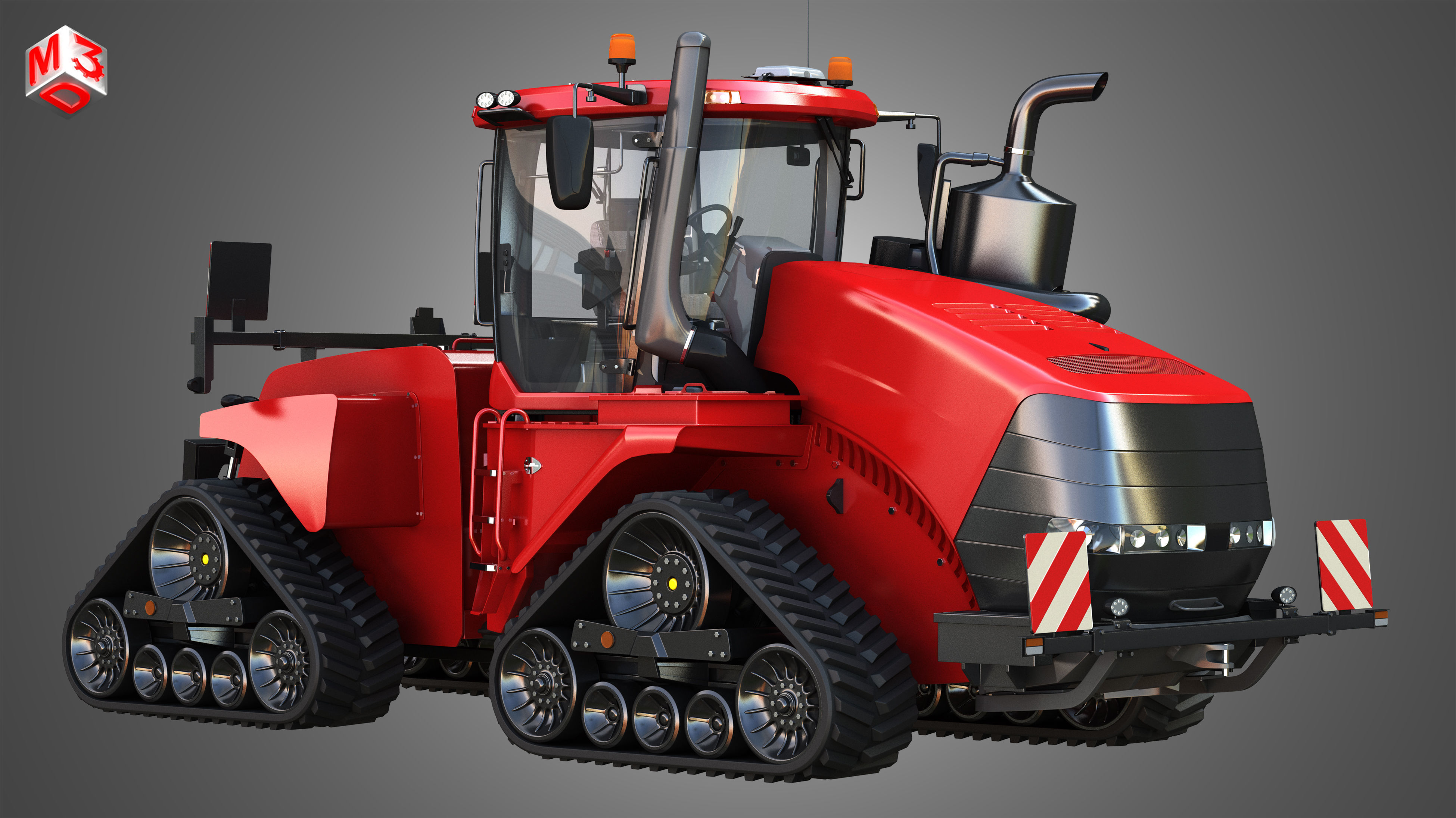 Quadtrac 470 Articulated Tractor -  With Rubber Tracks System 3D model_2