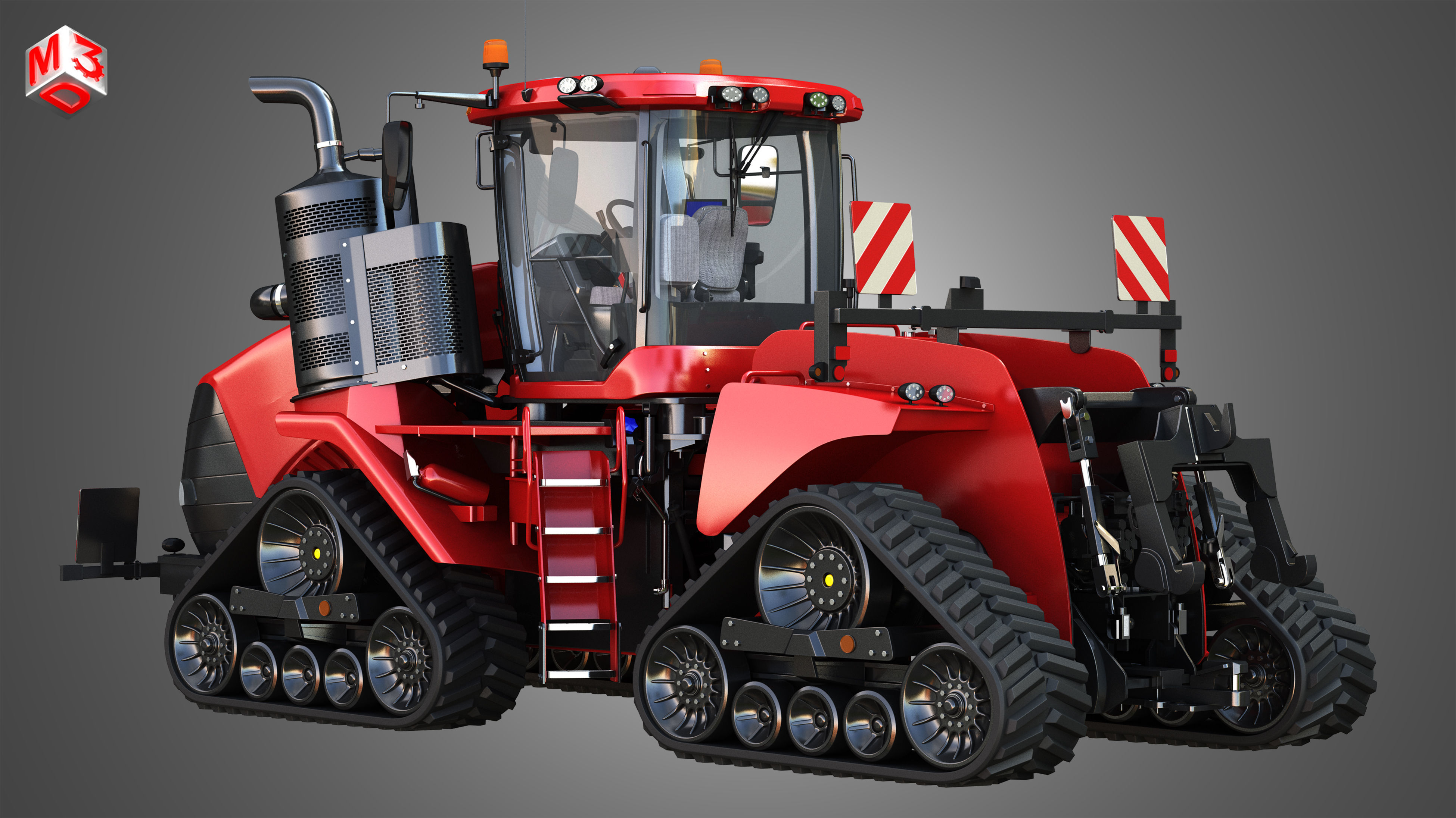 Quadtrac 470 Articulated Tractor -  With Rubber Tracks System 3D model_3