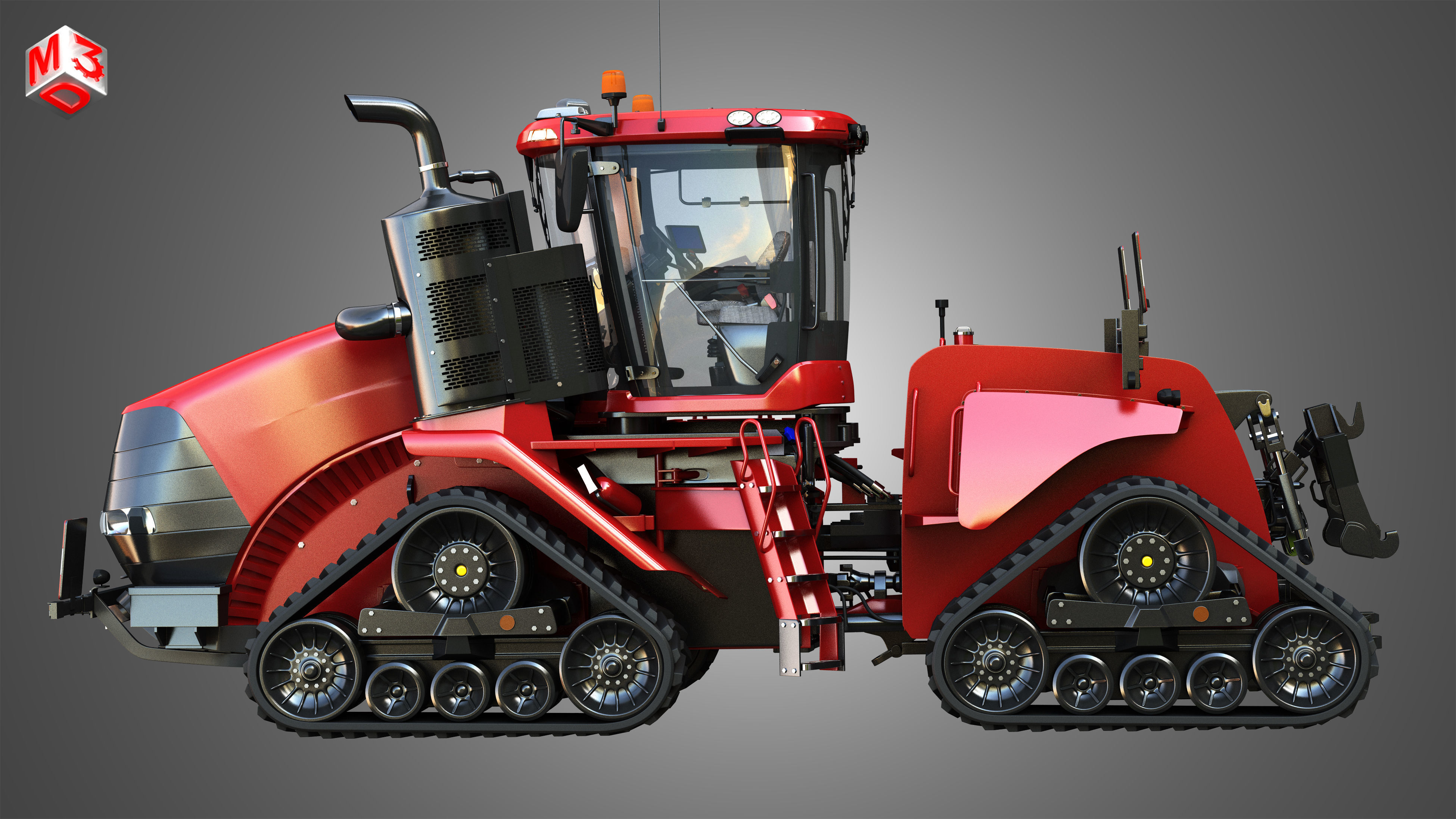 Quadtrac 470 Articulated Tractor -  With Rubber Tracks System 3D model_4