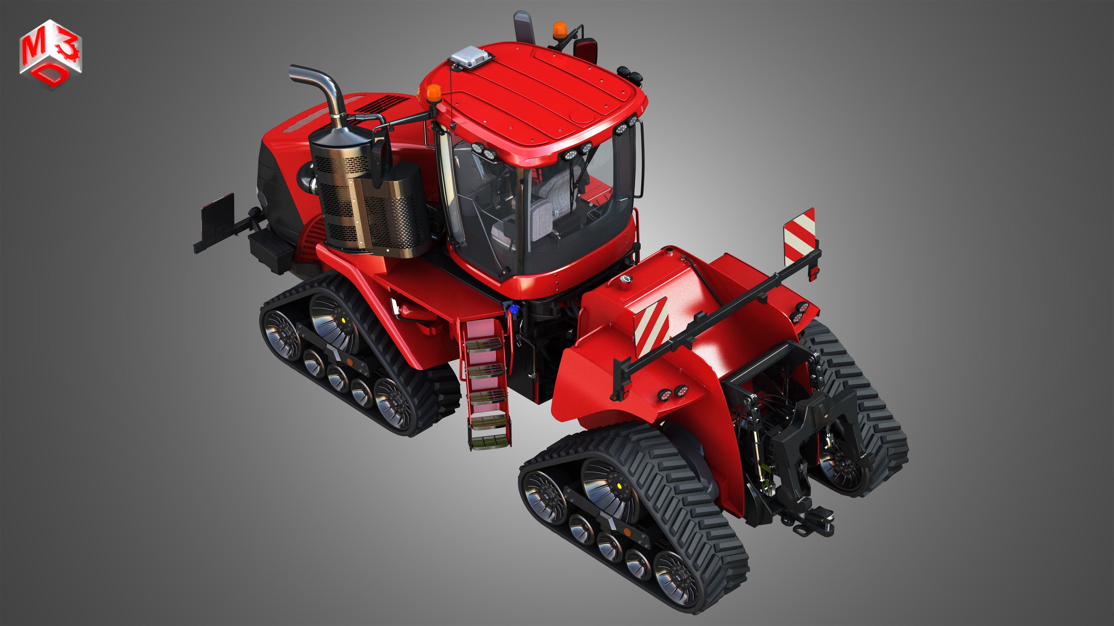 Quadtrac 470 Articulated Tractor -  With Rubber Tracks System 3D model_11