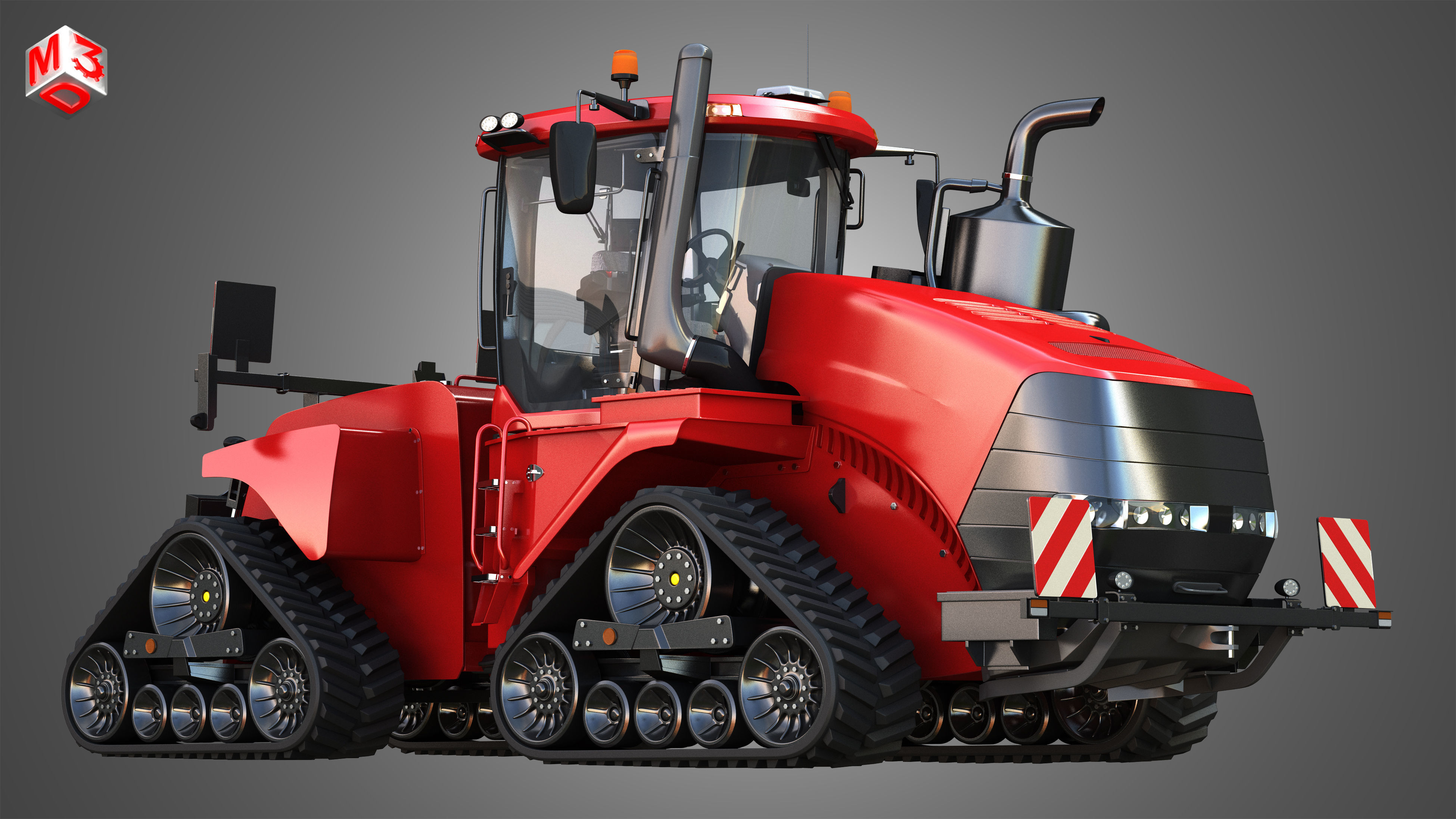 Quadtrac 470 Articulated Tractor -  With Rubber Tracks System 3D model_7