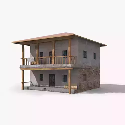 Slum e wooden house Low-poly 3D model