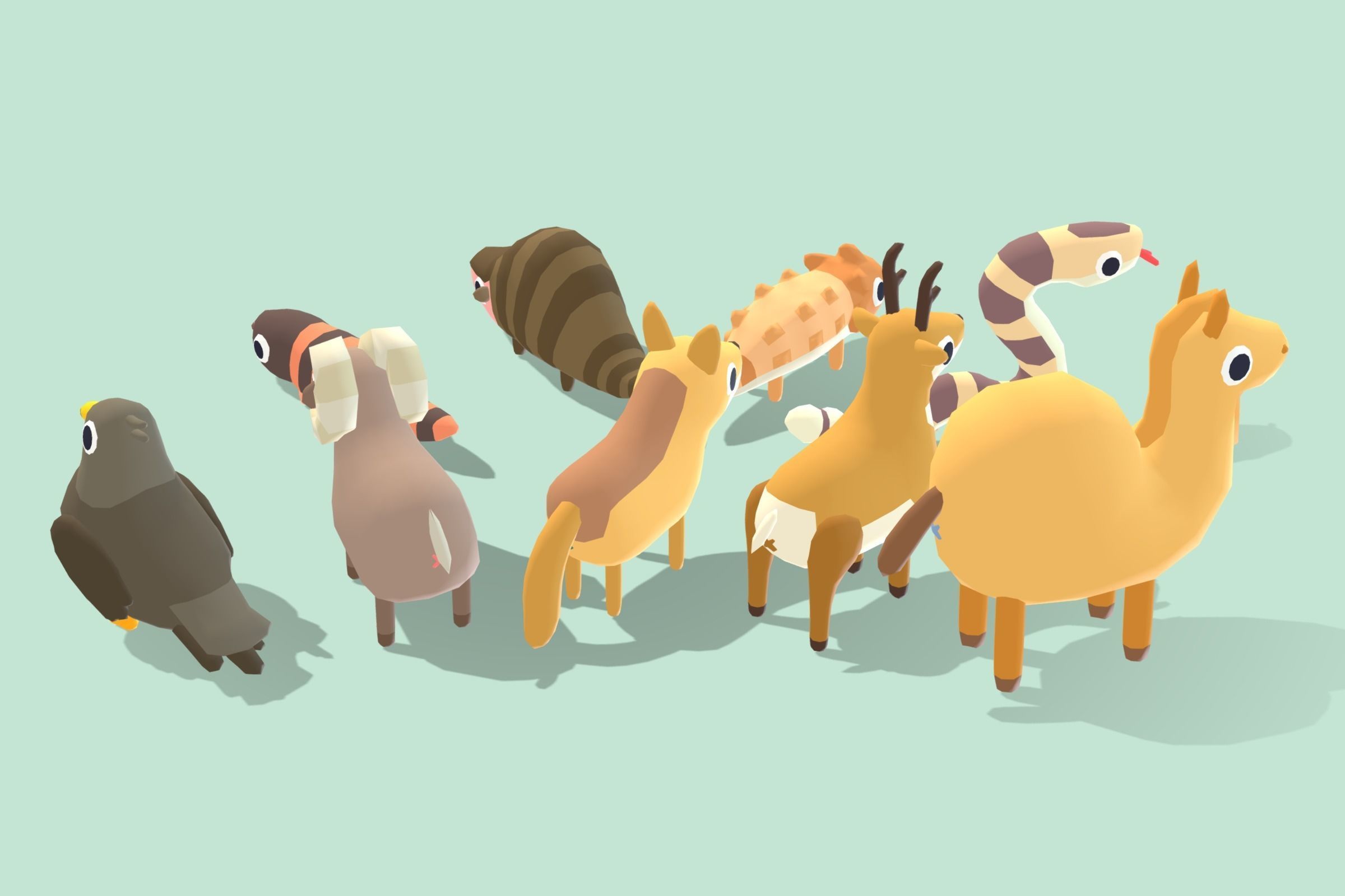 Quirky Series - Desert Animals Vol 1 Low-poly 3D model_3