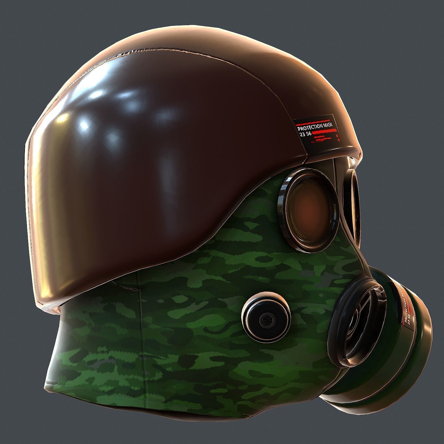 Gas mask helmet 3d model scifi Low-poly Low-poly 3D model_7