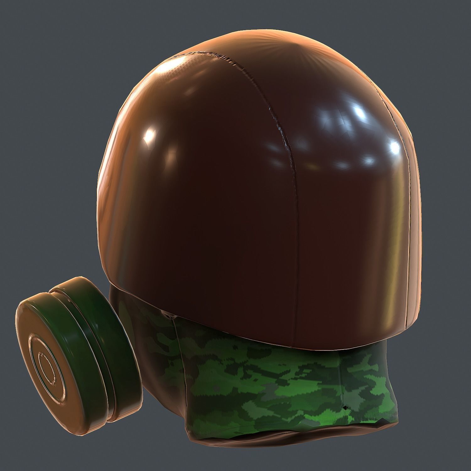 Gas mask helmet 3d model scifi Low-poly Low-poly 3D model_12