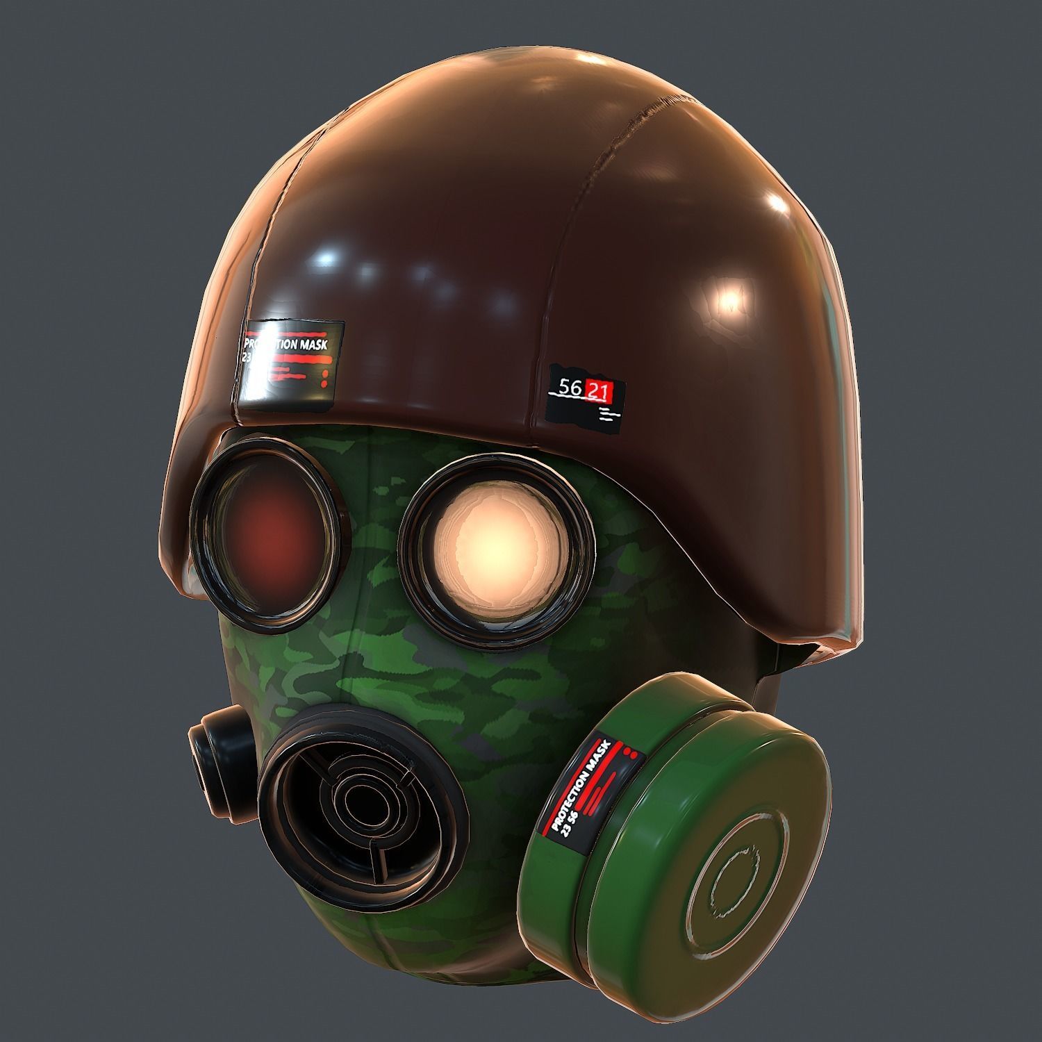 Gas mask helmet 3d model scifi Low-poly Low-poly 3D model_8