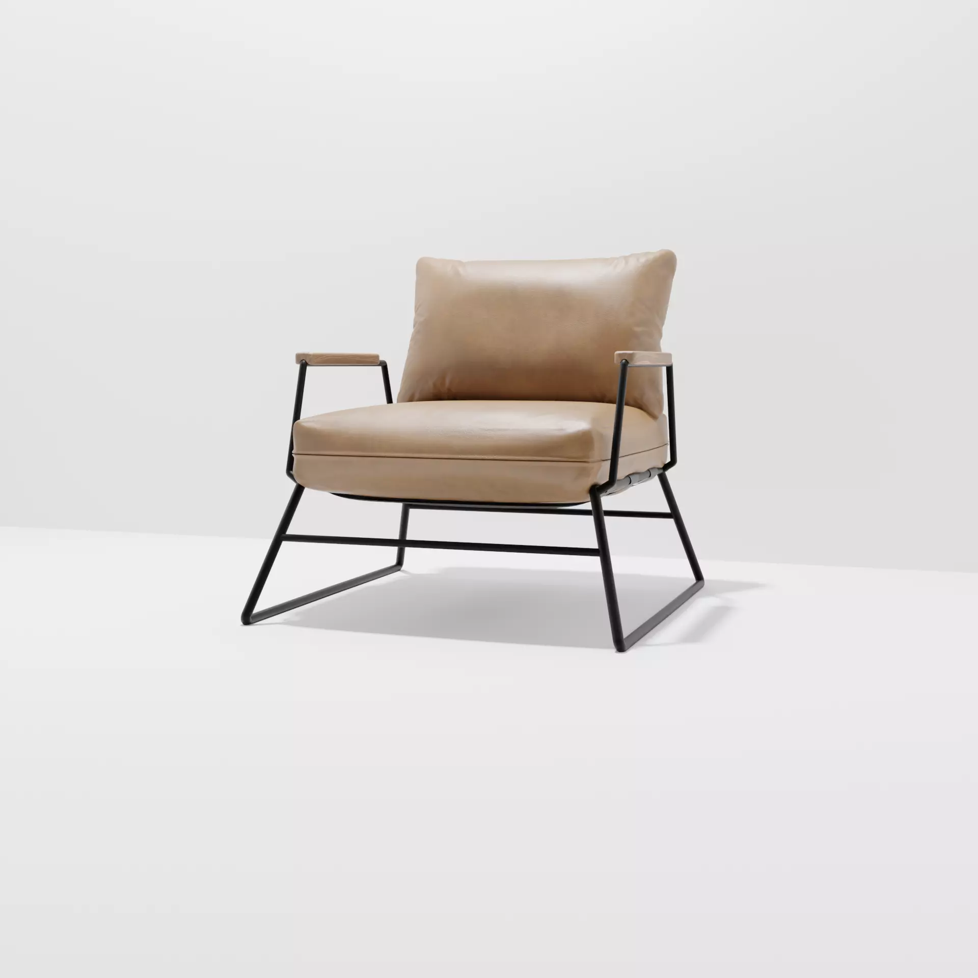 Detailed Brown Leather Modern Chair Free 3D model