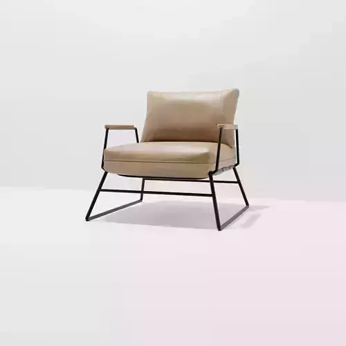 Detailed Brown Leather Modern Chair