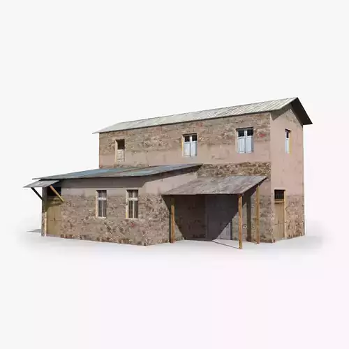 Slum j old stone house Low-poly 3D model