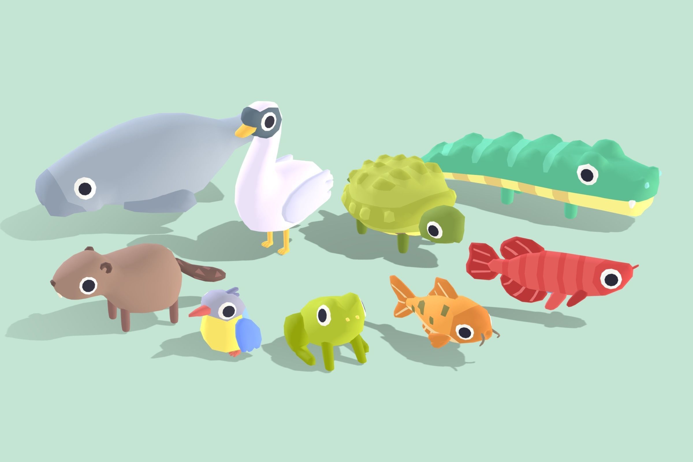 Quirky Series - Animals Mega Pack Vol 2 Low-poly 3D model_12