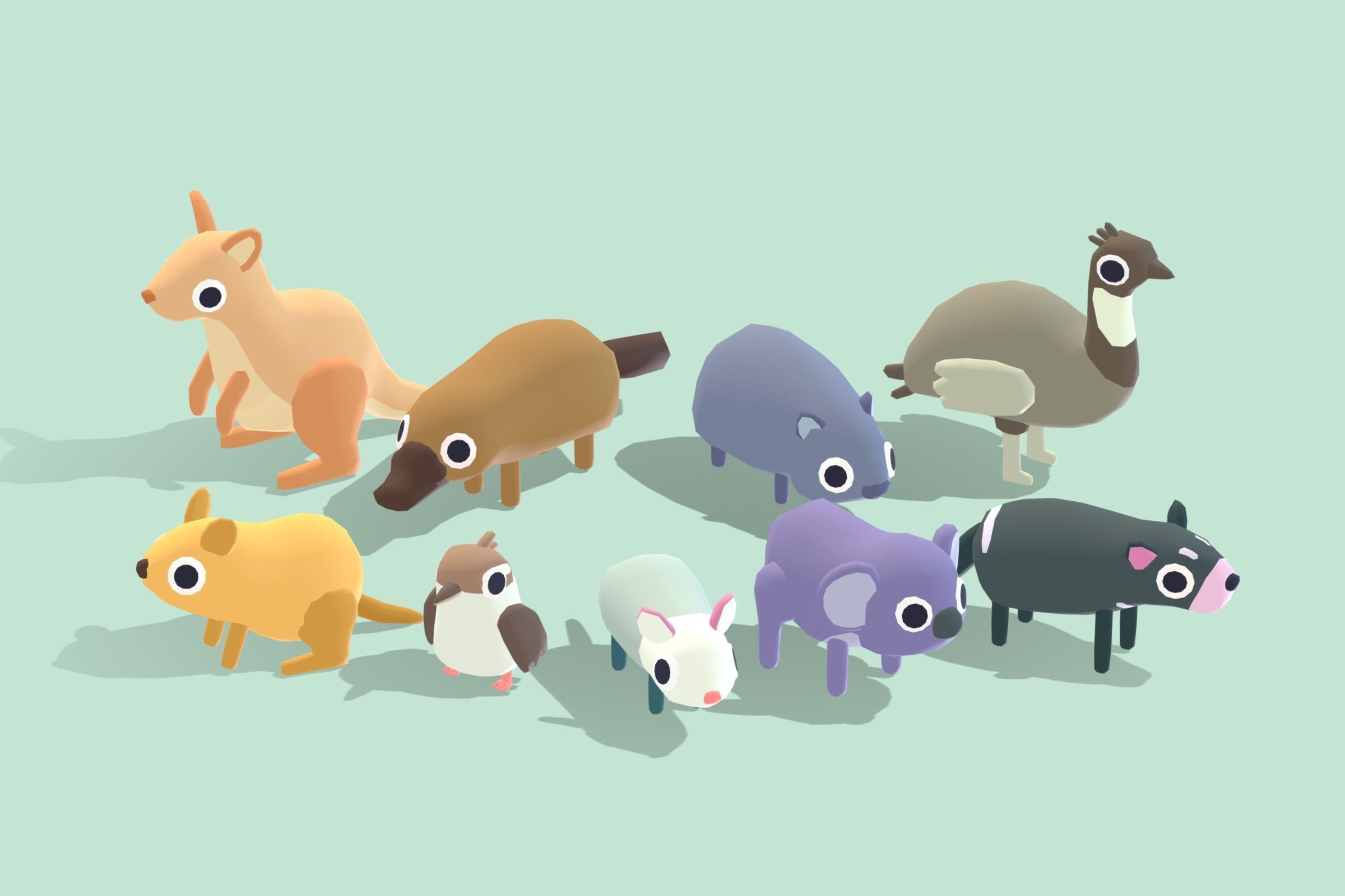 Quirky Series - Animals Mega Pack Vol 2 Low-poly 3D model_7