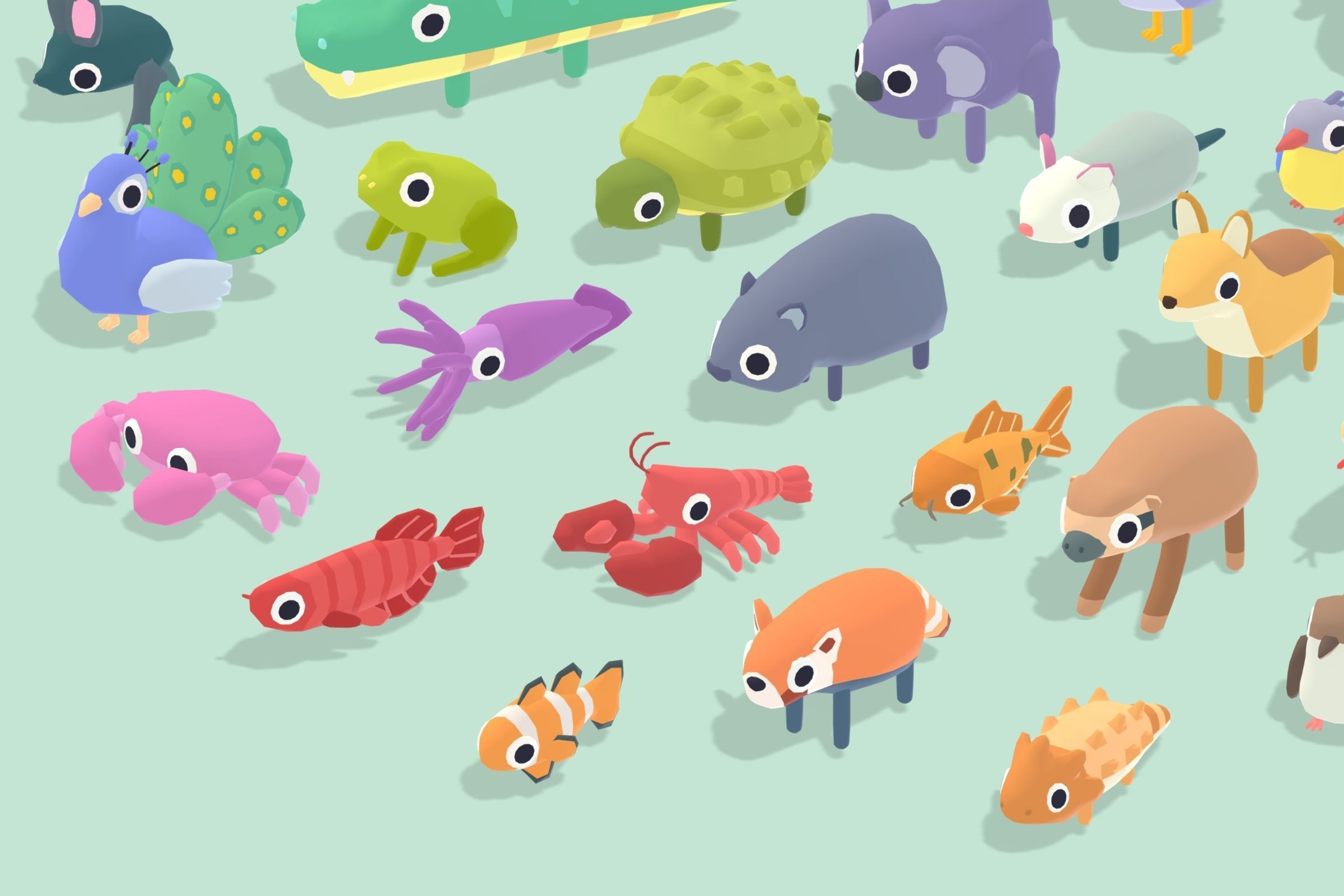 Quirky Series - Animals Mega Pack Vol 2 Low-poly 3D model_3