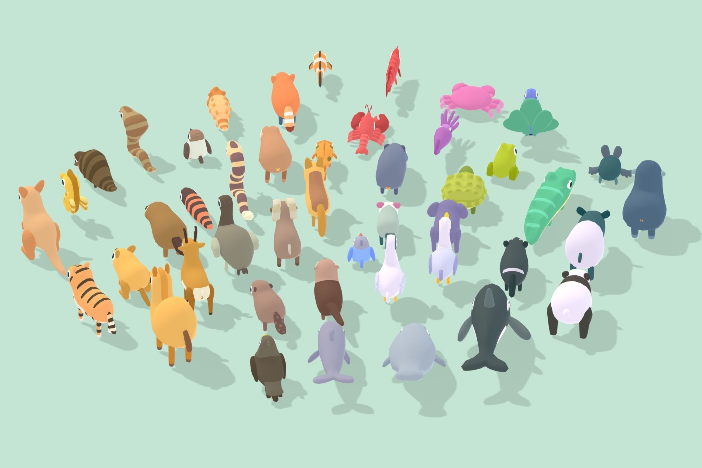 Quirky Series - Animals Mega Pack Vol 2 Low-poly 3D model_1