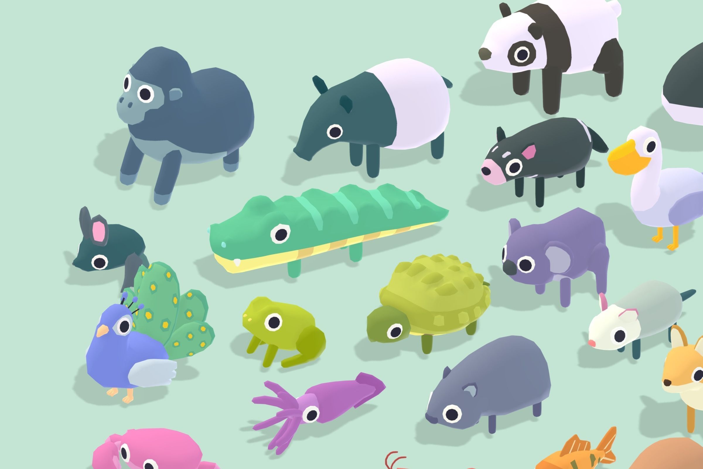 Quirky Series - Animals Mega Pack Vol 2 Low-poly 3D model_2