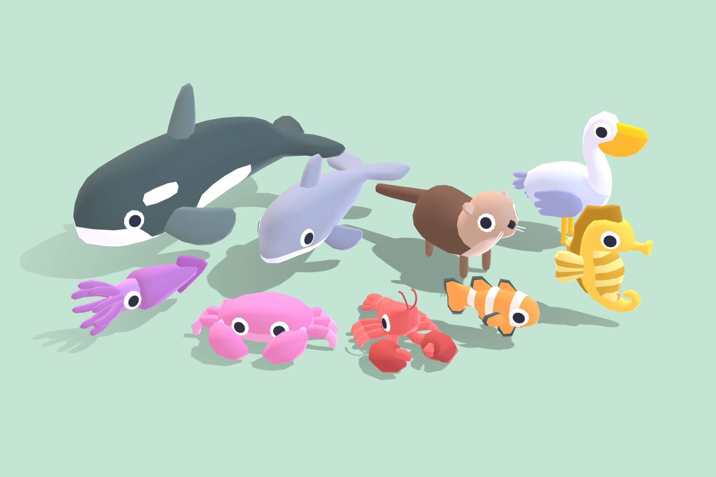 Quirky Series - Animals Mega Pack Vol 2 Low-poly 3D model_11