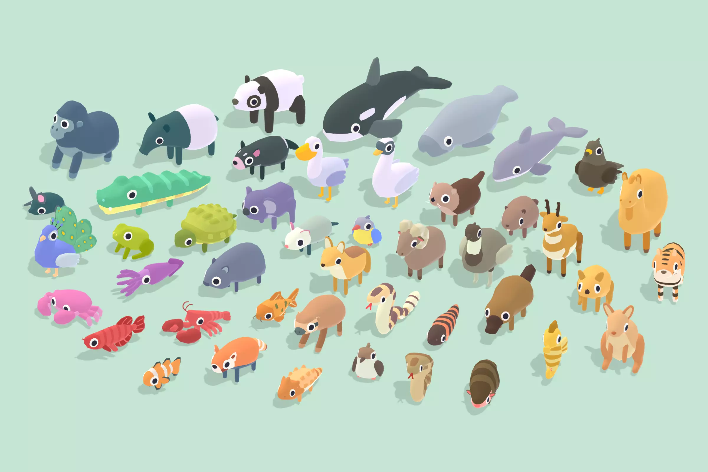 Quirky Series - Animals Mega Pack Vol 2 Low-poly 3D model_0