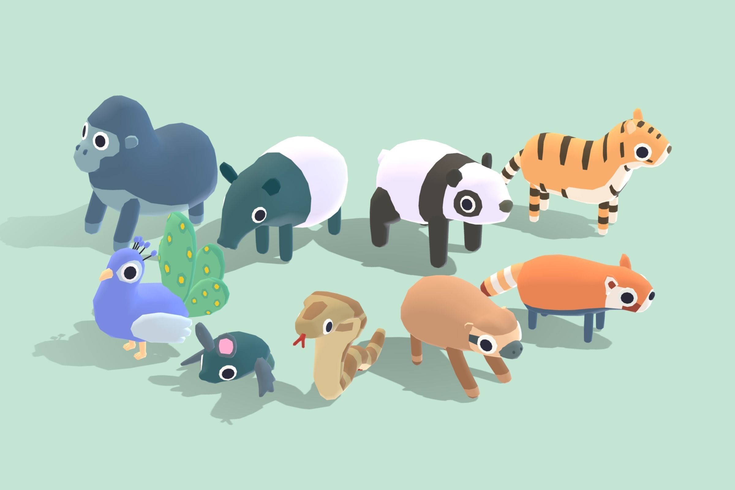 Quirky Series - Animals Mega Pack Vol 2 Low-poly 3D model_6