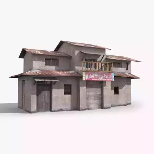 Slum p old building Low-poly 3D model