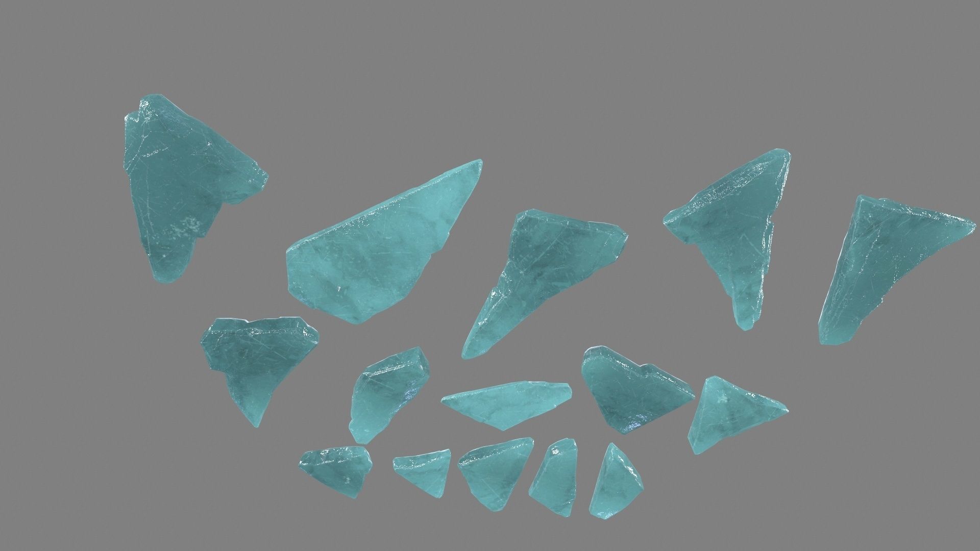 ice set group of pieces of Low-poly 3D model_11