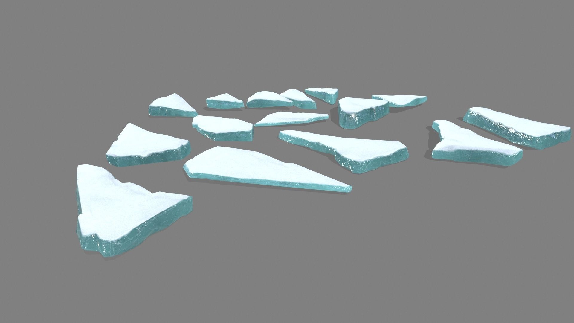 ice set group of pieces of Low-poly 3D model_5