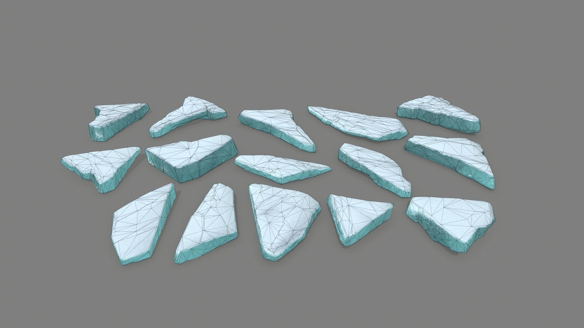 ice set group of pieces of Low-poly 3D model_13