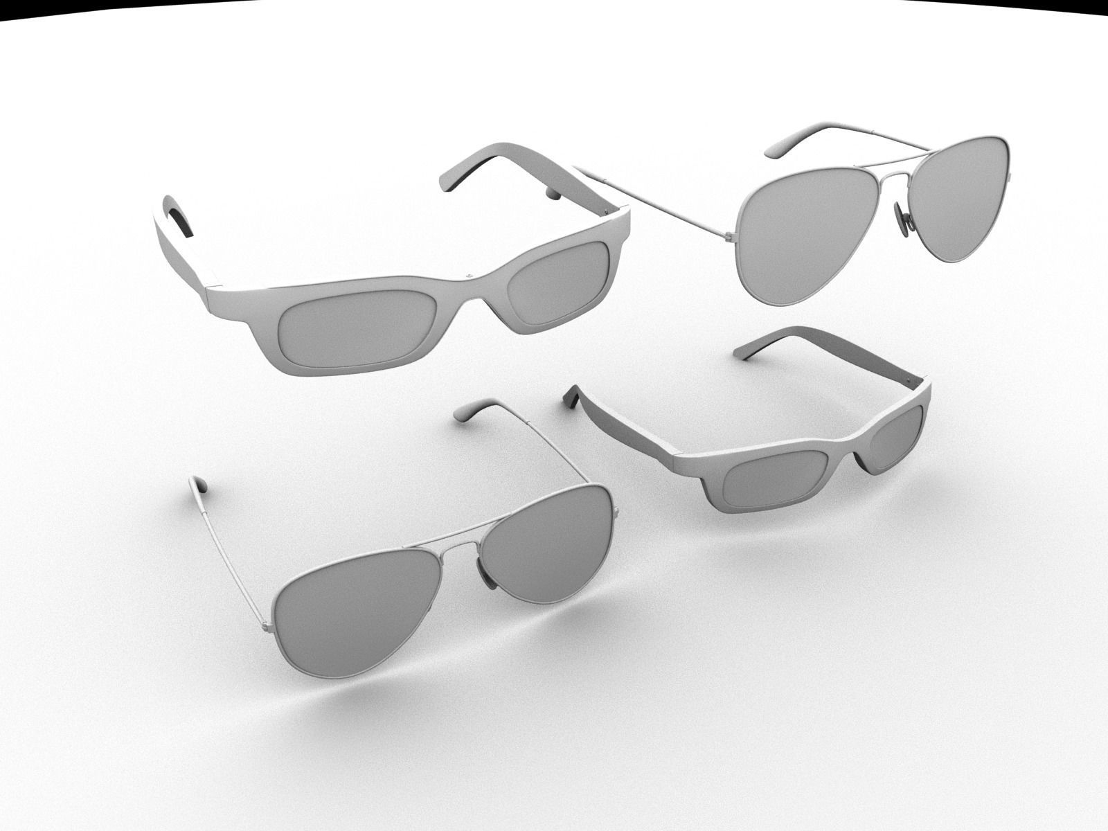 Shades ray ban aviator sunglasses 3D model_14