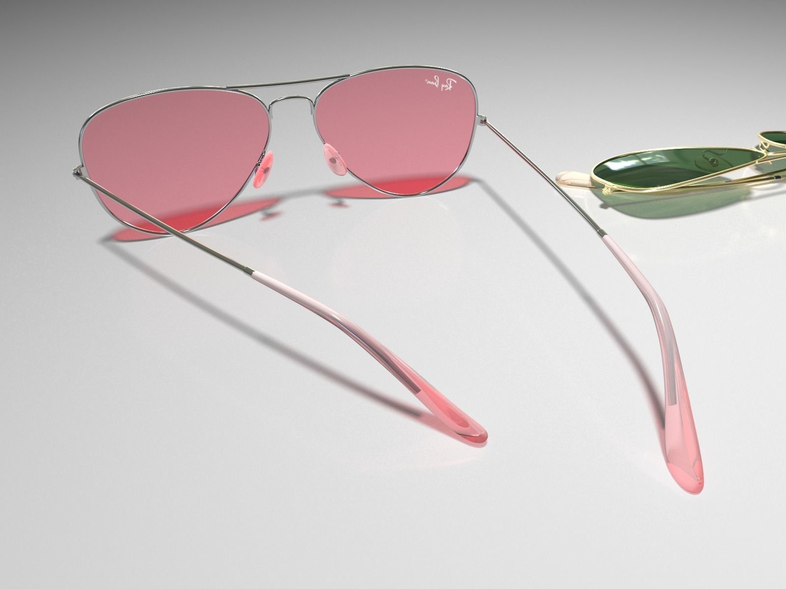Shades ray ban aviator sunglasses 3D model_6